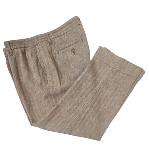 J. Jill Brown Herringbone Crop Cuffed Pants Size 10